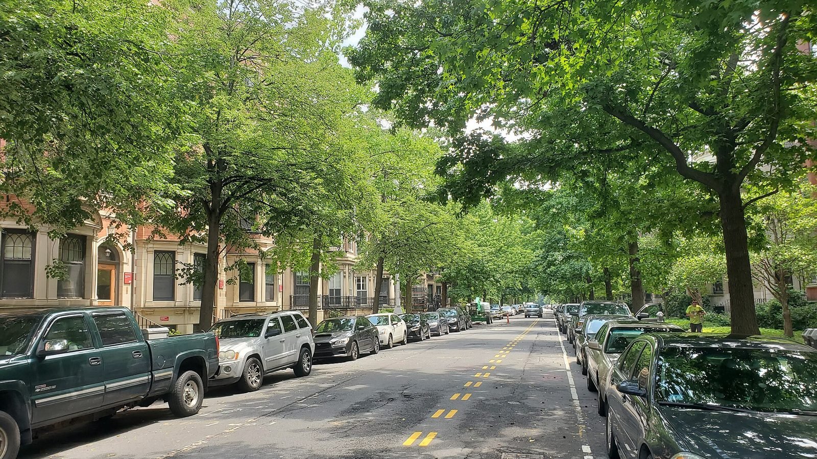 Brownstones along Bay State Road in Boston